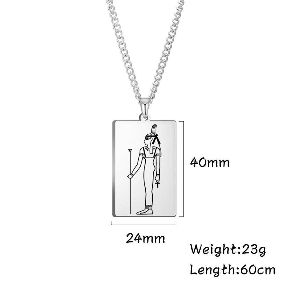Dawapara Ancient Egyptian Deity Pendant Necklace God Horus Anubis Goddess Isis Amulet Stainless Steel Jewelry