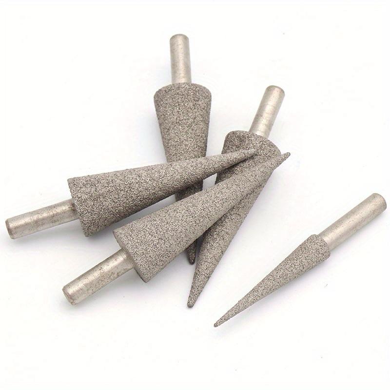 8mm 17mm Cone Type Brazed Diamond Grinding Head 6mm Shank For Grinding Abrasive Polishing Accessorie Dremel Rotary Tools