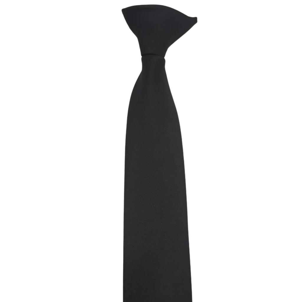 Mens Womens Solid Color Clip On Neck Tie for Uniform Pre Tied Adjustable Necktie for Business Meetings and Formal Event