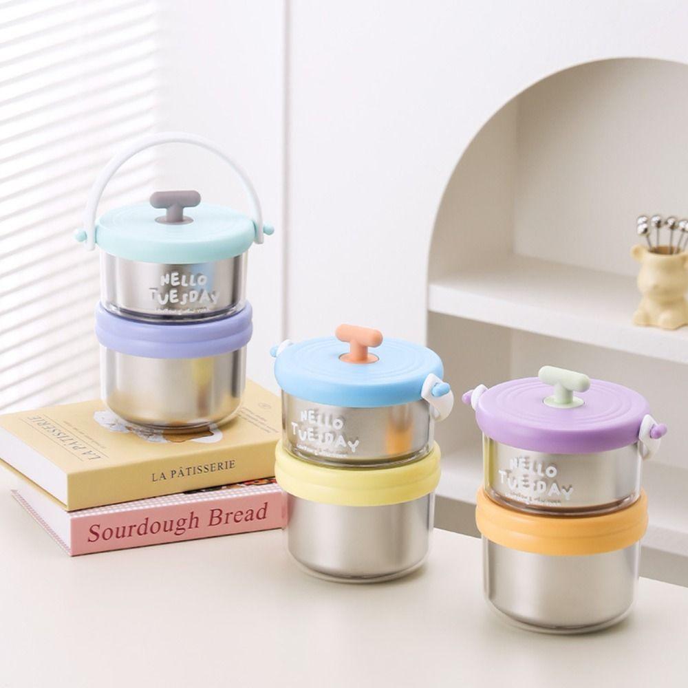 Microwaveable Thermal Lunch Box Double Layer Food Container Soup Box Fresh-keeping Box  Office
