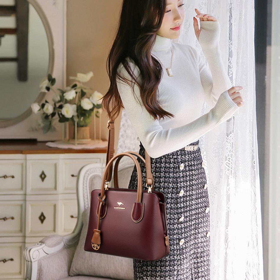 2 Layers Quality Leather Luxury Handbags Women Bags Designer Crossbody Bags for Women  Large Capacity Tote Bag