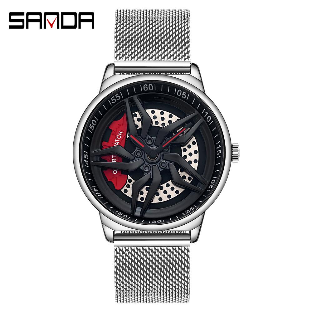 Sanda Meilleure Vente 1088 Montre pour Adolescent: Personnalisé, Cadran Rotatif 3D, Tendance, Quartz Étanche.