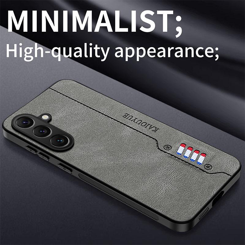 Stitching Color Retro Matte Leather Case For Samsung Galaxy A56 A36 A16 A06 A55 A35 Full Cover Camera Protector Anti Slide Shell