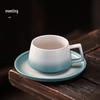 High-End Handmade Blue and Yellow Ceramic Coffee Cup & Saucer Set: Perfect for Housewarming, Weddings, or New Home Gifts