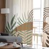 Bohemian Abstract Wind Leaf Plants Bedroom Curtains Tulle Sheer Curtain Living Room Home Decor Voile Drapes