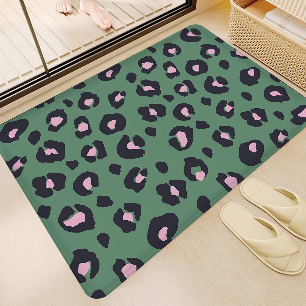 Fashion Leopard Print Bathroom Mat Kids Room Bedroom Decoration Balcony Anti-Slip Doormat Living Room Welcome Rug