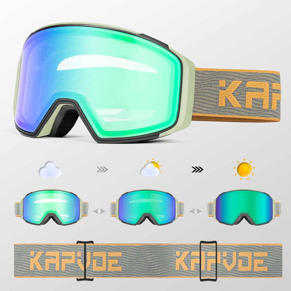 Photochromic UV400 Protection Ski Goggles Sports Mask for Men Women Winter Anti-Fog Snowboarding Goggle Skiing Glasses