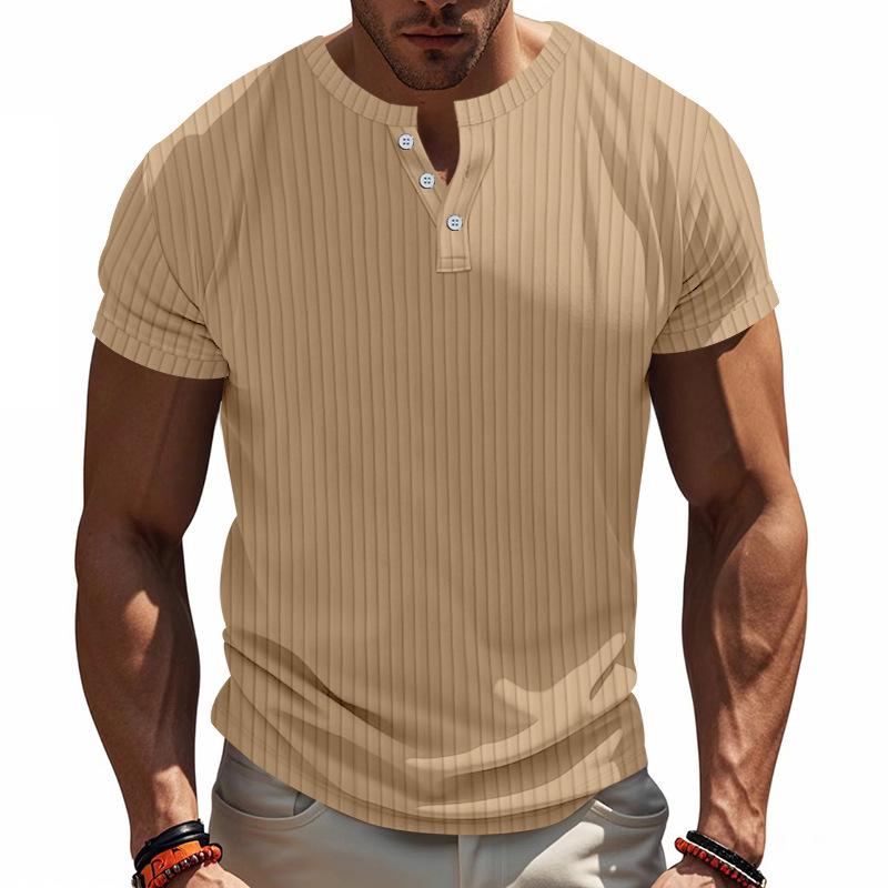 Sommer Herren S Lässig Fitness Schnelltrocknend V-Ausschnitt Kurzarm T-Shirt