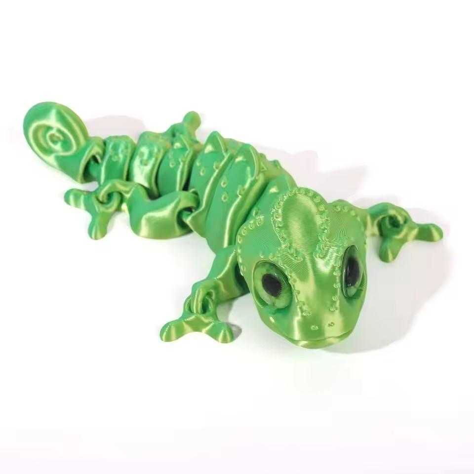 3D Printing Chameleon Figures with Multi-joint Movable & Simulation Eyes - Kids Toy Home Accessories Living Room Decoration Gift