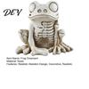 Resin Gothic Home Ornaments Halloween Skeleton Frog Figurine, Animal Bone Statue for Bar Haunted Oddity Curiosities Decor House, Spooky Ornament,
