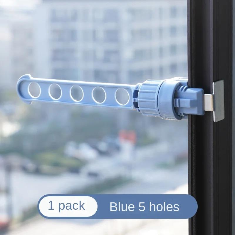 

Складная настенная вешалка для одежды, настенная вешалка с 5 отверстиями, без перфорации, для ванной комнаты, для экономии места, вешалки для одежды с 5 отверстиями, сушилка синий