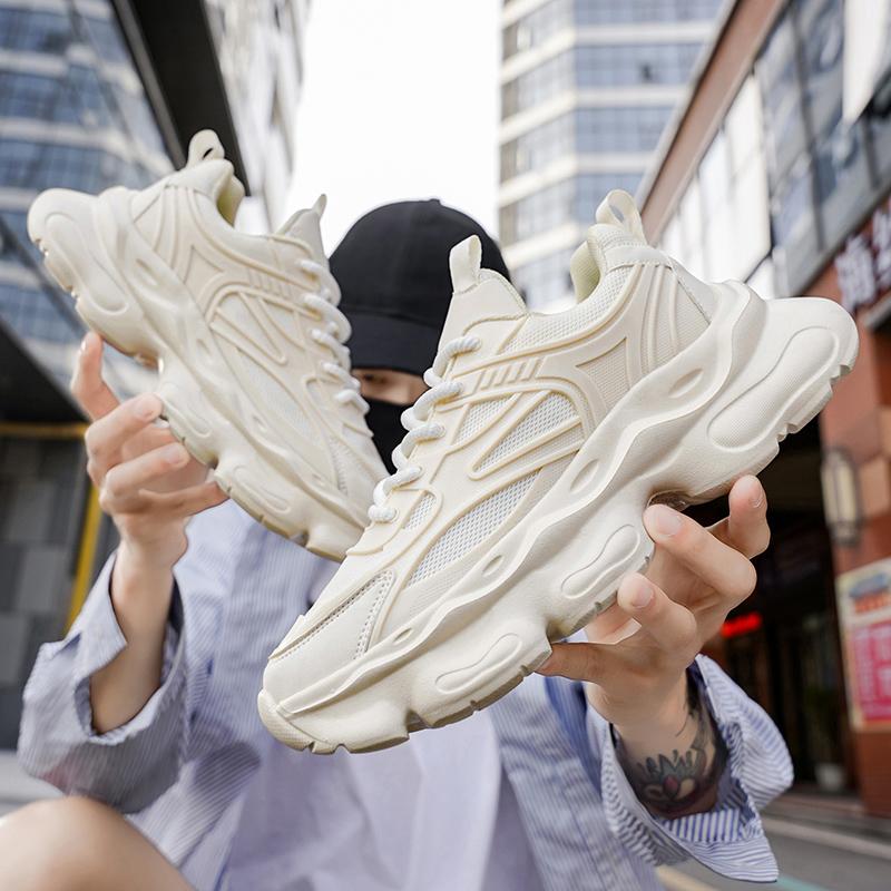 Fashion Fashion Men's Shoes 2025 New Thick Soled Lace Up Tennis Sports Mesh Jogging Shock-absorbing Outdoor Anti Slip Training Shoes