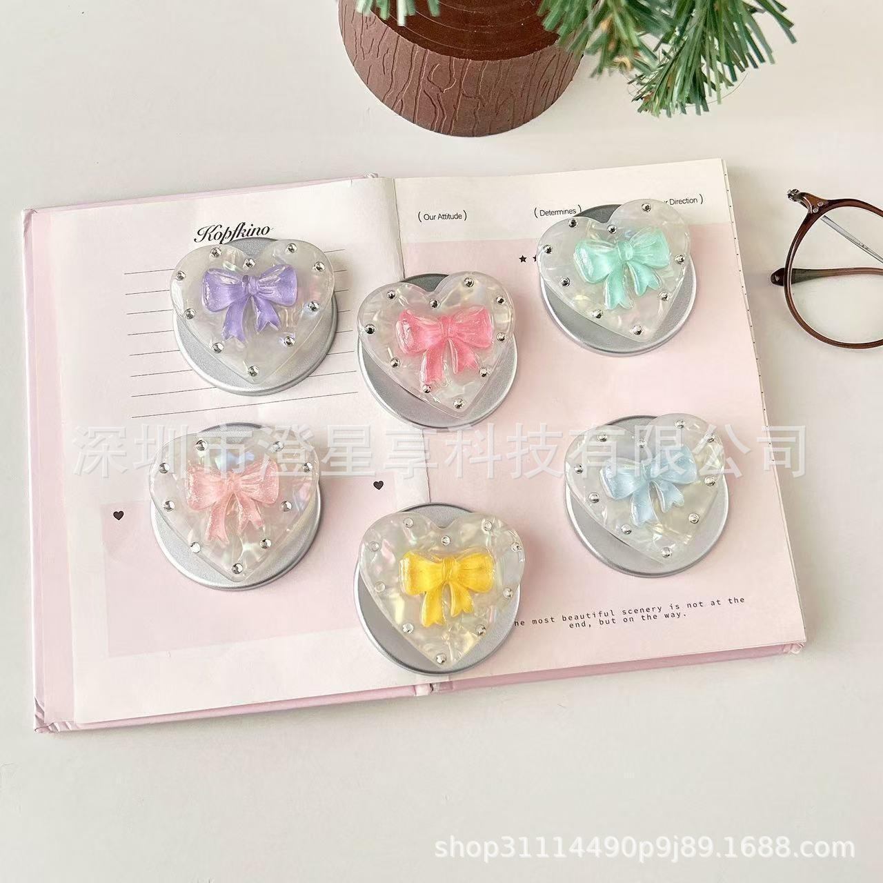 Women s Rhinestone Bow MagSafe Magnetic Stand with Strong Grip & Retractable Airbag Electroplated Base Light Pink Rhinestone Bow Stand