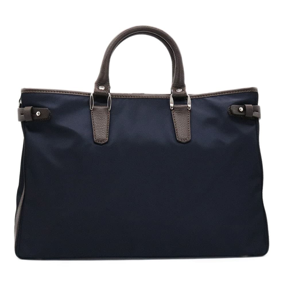 STEFANOMANO Time Limonta Nylon and Genuine Luxury Large Made in Italian Leather Business Commuter Shoulder Office [Limited Offer] 2-Way Briefcase,