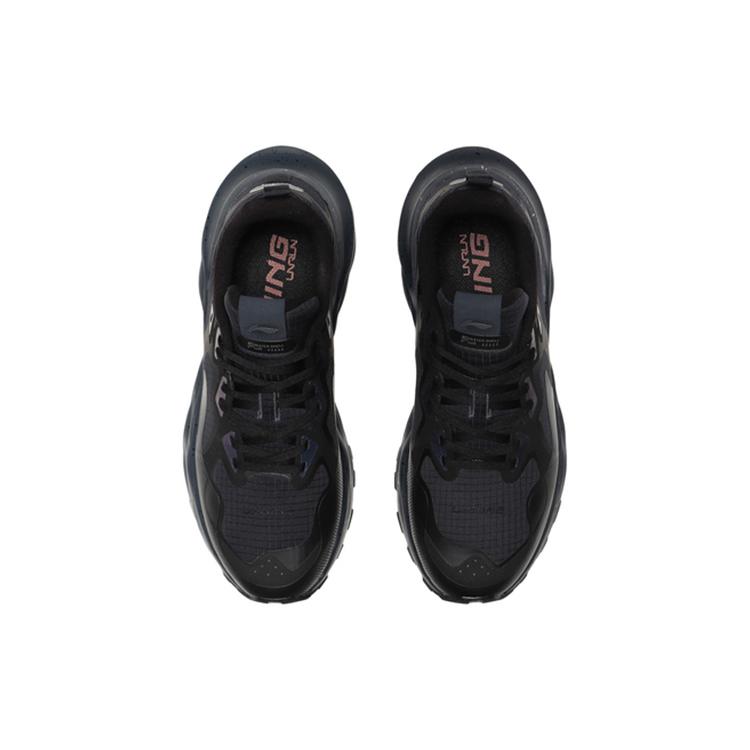 New LiNing Cloud Shield Cushioning Anti Slip And Wear Resistant Low Top Running Shoes Men's Black ARHQ143-2