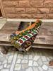 Handmade Kantha Quilt: Floral & Striped Bohemian Bedspread
