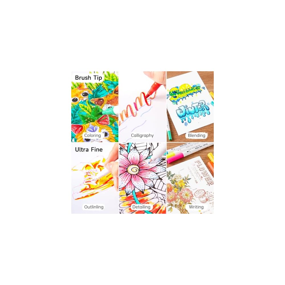 Shuttle Art Brush Pen Watercolor Brush 120 Color Set Markers Watercolor Twin Markers Water-based