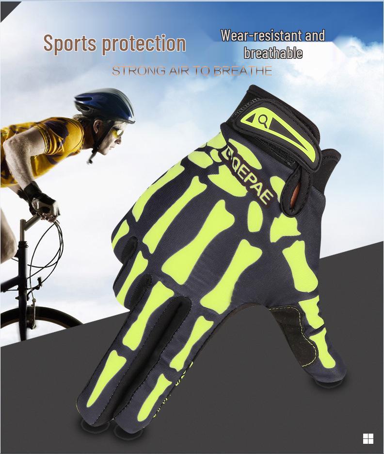 Qepae Chipoer Full Finger Warm Skull Cycling Gloves for Outdoor Sports