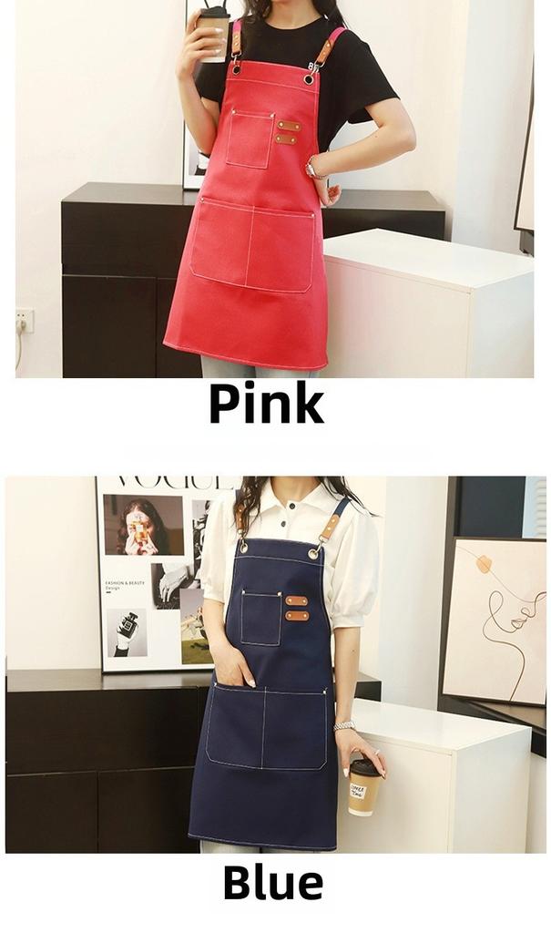 Wasserdichte und ölbeständige Koch- und Gartenschürze aus dicker Canvas-Baumwolle