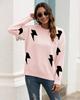 Women's Long Sleeve Jacquard Knit Sweater - Autumn 2024 European & American Style Pullover Top