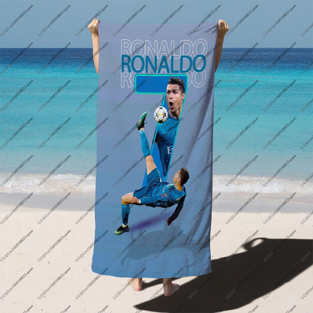 

Football Star Ronaldo Beach Towel Swimming Bath Outdoor Lover Quick-Dry Gift Pool Travel Vacation Soft Camping Soccer Sports Hot 50X100CM
