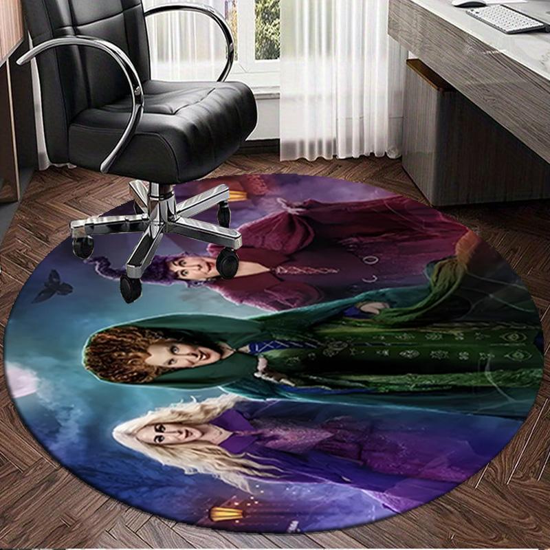 Pocus Halloween Magic Round Rug for Livingroom,Bedroom, Palyroom, Chair Rug, Area Rug, Circle Carpet, Large Size Fan Christmas Gift
