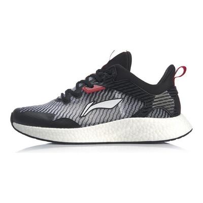 Li Ning Comfortable Non-Slip Shock Absorbing Wear-Resistant Breathable Low-Top Running Shoes Kids Sneaker White Black YKFQ024-1