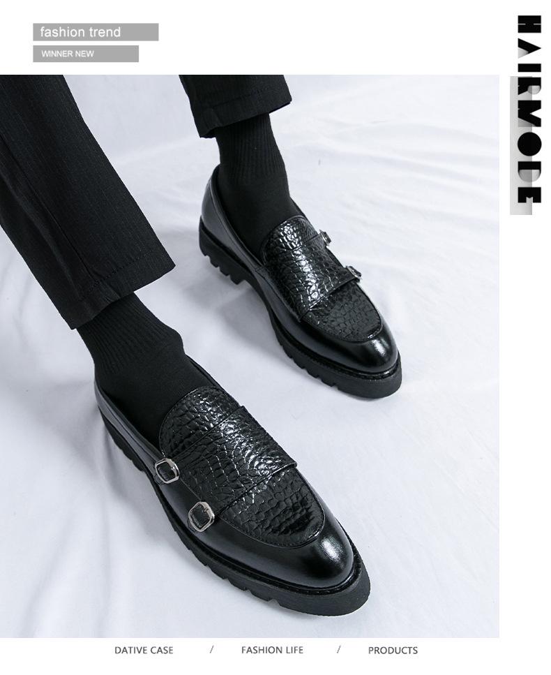 Men's Summer Slip-On Leather Loafers - Casual, Thick Sole, Height-Boosting Moccasins