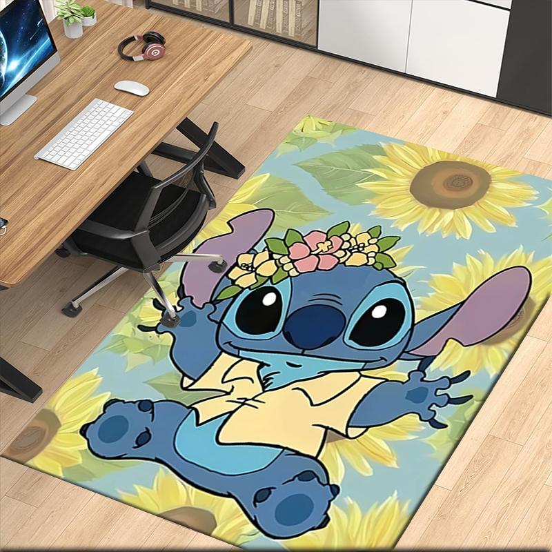Stitch Printed Carpet, for Office Chair Living Room Bedroom Kitchen Room Decor Gifts.