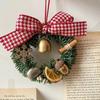 11cm Mini Holiday Christmas Hanging Wreath With Bell Cinnamon Berries Pinecones DIY Decoration For Door Wall Window Ornament