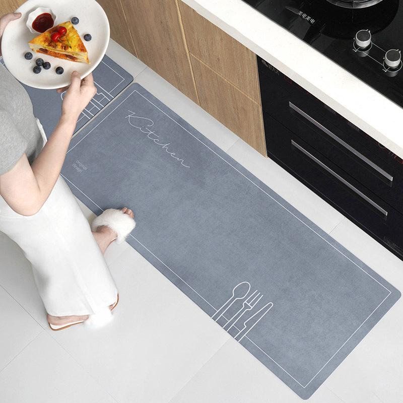 Nowoczesny Prosty Dywanik Kuchenny Absorbujący Dywanik z Ziemi Okrzemkowej Łatwy do Wyschnięcia Łatwy w Pielęgnacji Antypoślizgowy Dywanik Pod Stopy
