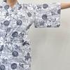 Hanasan Nature Front Waist Plus Sizes Random Pattern Sleepwear, Double-Layered Gauze, 100% Cotton, Opening, Drawstring, S, M, L, LO, Women's, (LO)