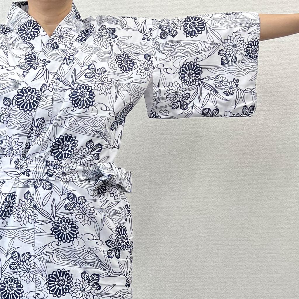 Hanasan Nature Front Waist Plus Sizes Random Pattern Sleepwear, Double-Layered Gauze, 100% Cotton, Opening, Drawstring, S, M, L, LO, Women's, (LO)