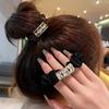 Woman Korean Fashion Elastic Large Rhinestone Hair Ties Hairbands Shiny Diamond Luster Ponytail for Girls Hair Bands Headwear