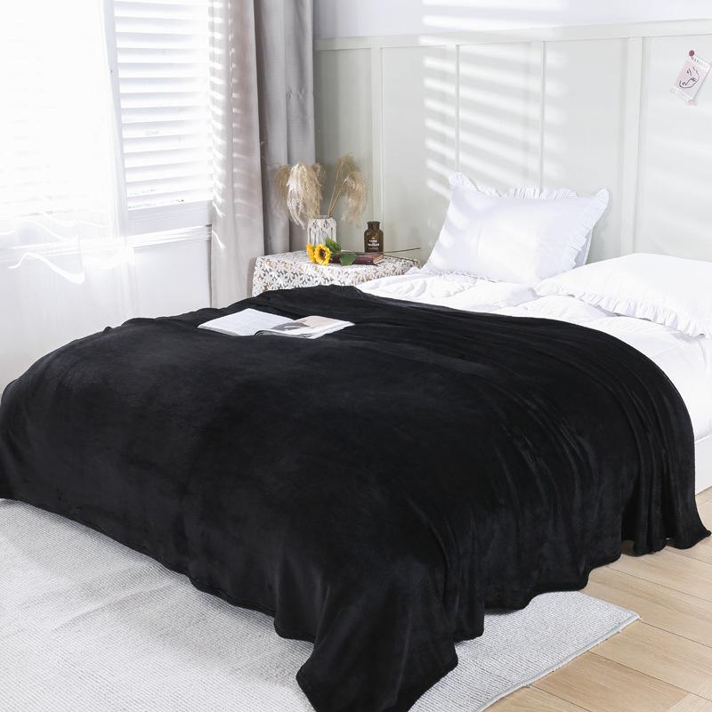 Einfarbige Decke, Korallenfleece, Dicke Flanell-Nap-Decke, Einzel- und Doppelbettdecke, Sofadecke