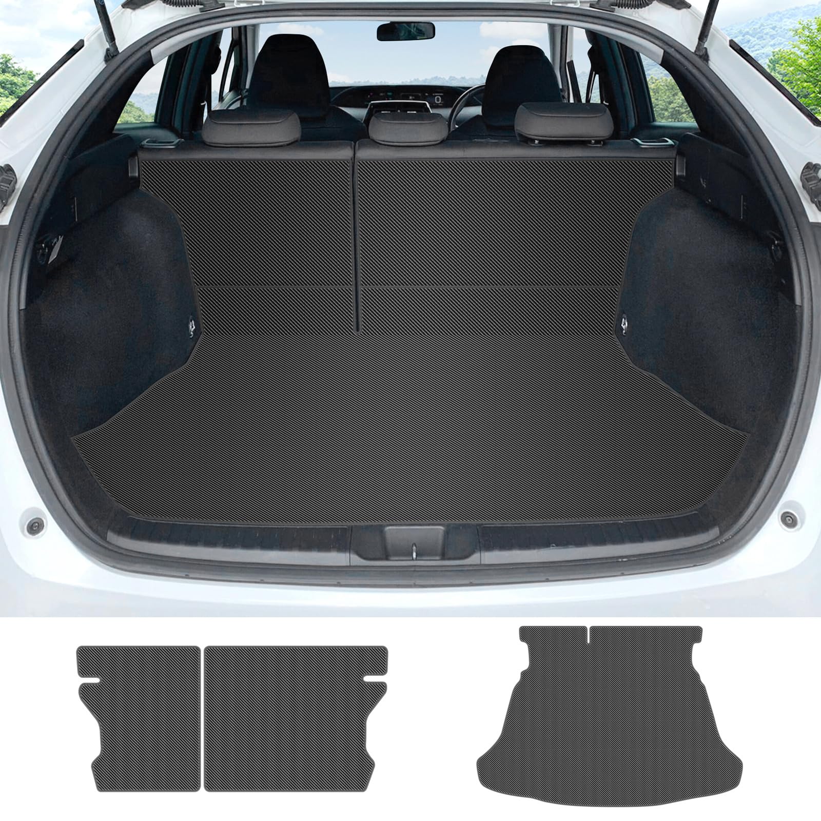 

Коврик для багажа YORKNEIC Toyota Prius 50 Series 2015–2022 Автомобили с приводом на 2 колеса без запасных шин Чехол на спинку сиденья Коврик для багажника Чехол на спинку сиденья Коврик для груза Задний коврик