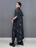 XITAO Patchwork Print Single Breasted Lapel Dress GMM1317