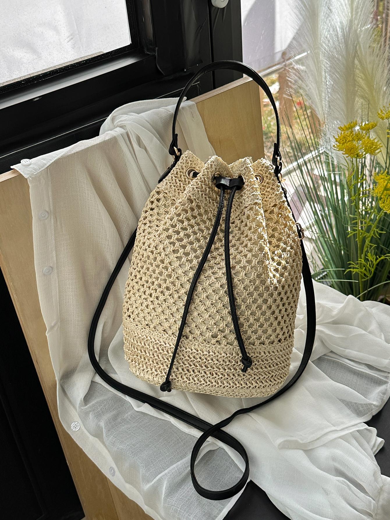 

Новая модная соломенная сумка для женщин; Темперамент Тренд Ручная Одноплечевая Сумка-Слинг; Универсальная женская соломенная сумка (20cm Max Length 30cm) бежевый