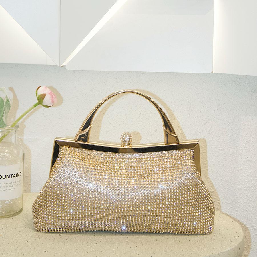 creativity, foreign style small bag, versatile clip chain, diamond-encrusted messenger bag, dinner bag.