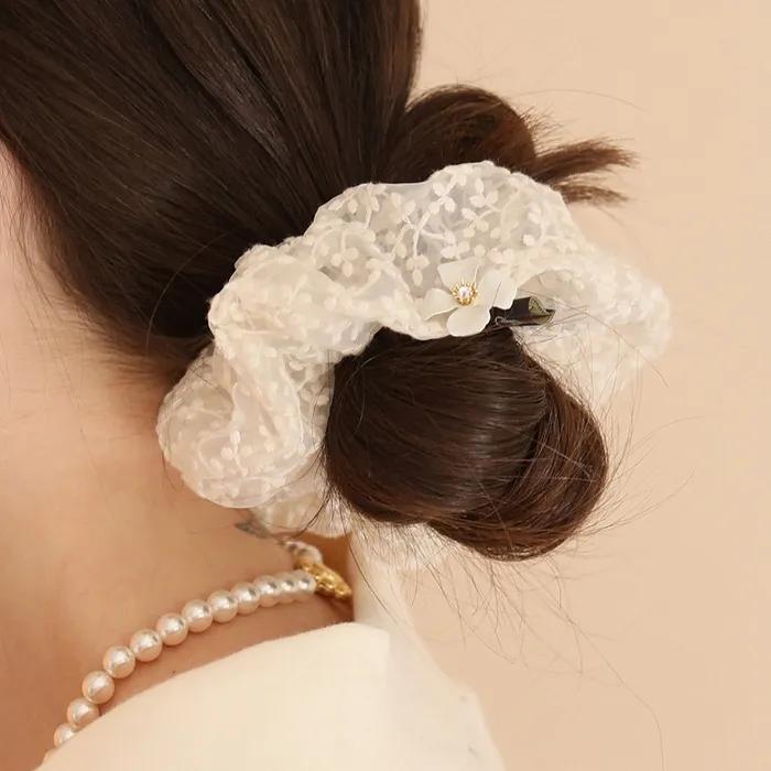 Gentle Lace Floral Scrunchie
