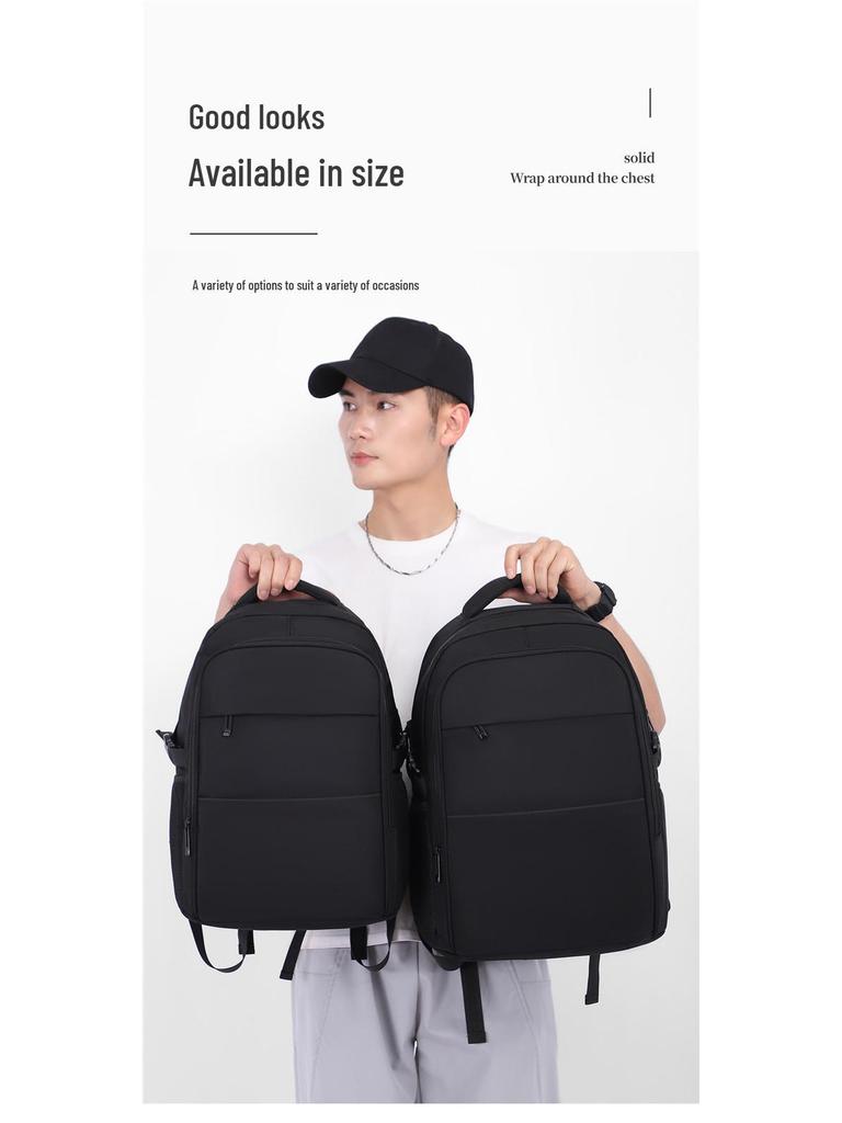 Versatile Men's Backpack: Trendy, Spacious, Lightweight Shoulder Bag for Business and School.