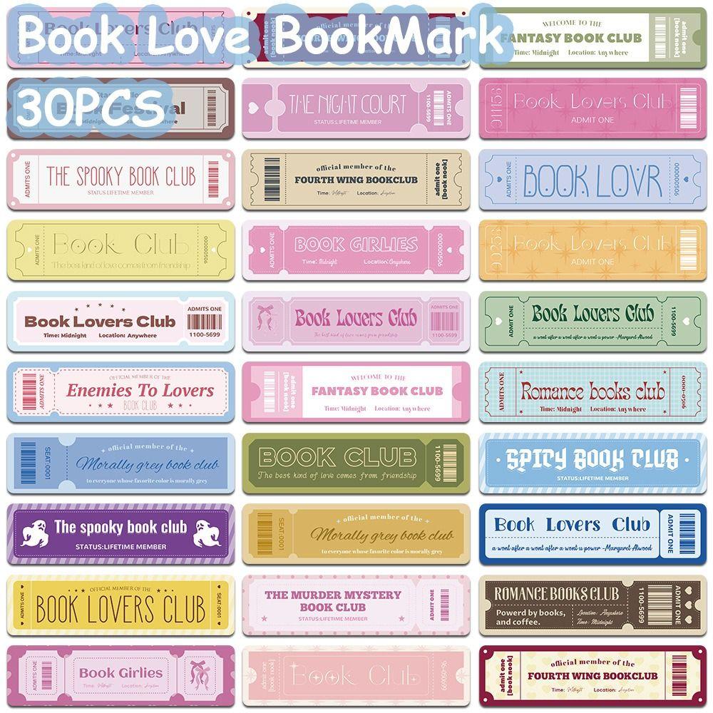 30pcs Rectangular Bookmark Book Lovers Pagination Mark Reading Book Clip  School Office Supplies