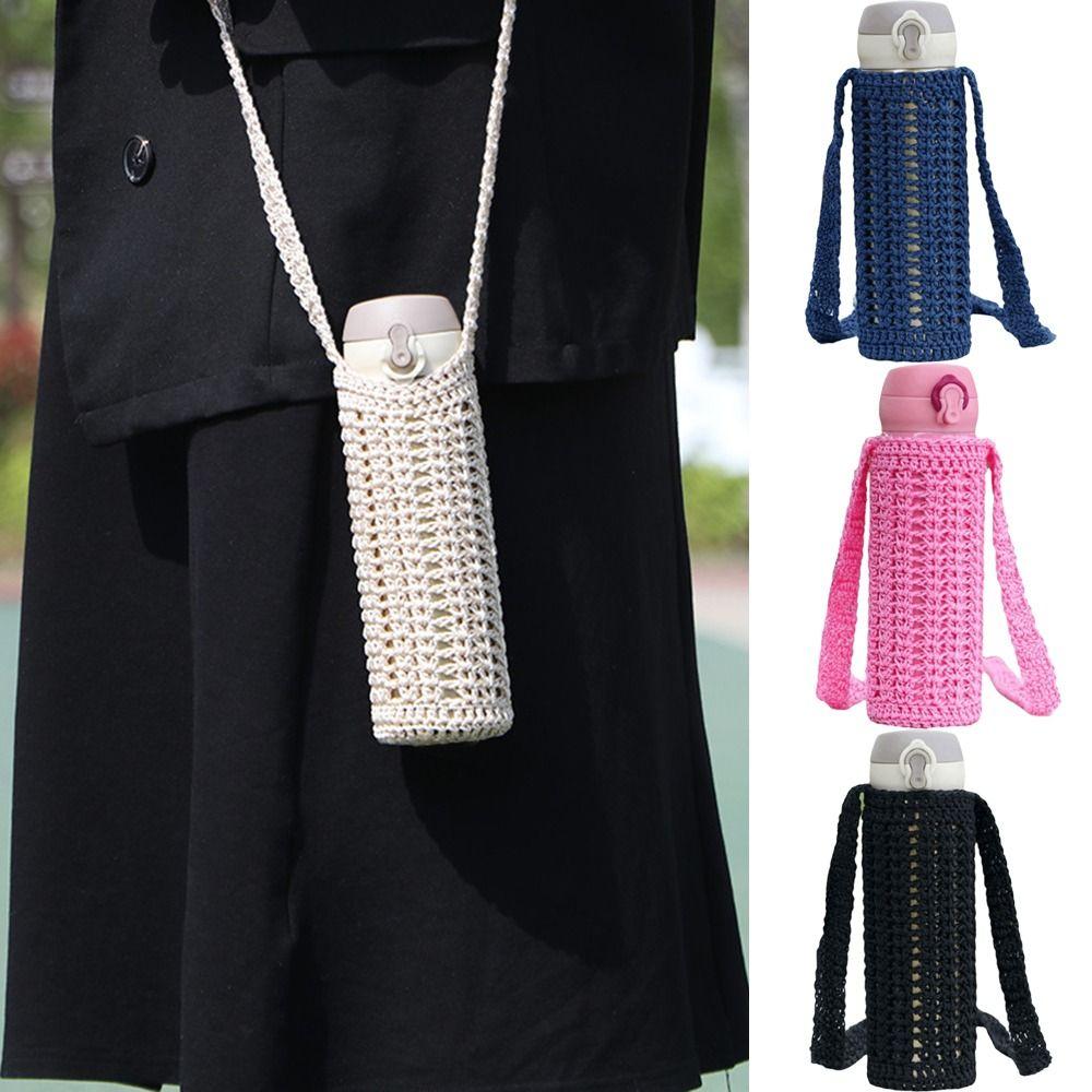 Heat Insulated Knitted Water Bottle Cover Reusable Cup Sleeve Pouch  Water Bottle Accessories