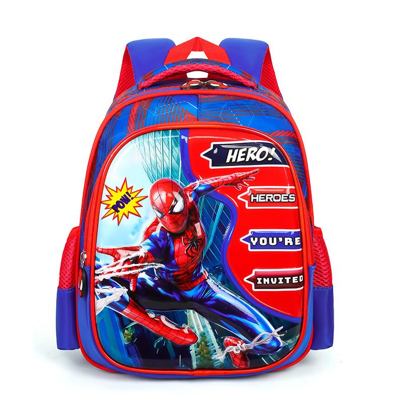 Elsa Cinnamoroll Kuromi Spider-Man Rucksack aus leichtem Nylon mit Rückenschutz für Schulkinder