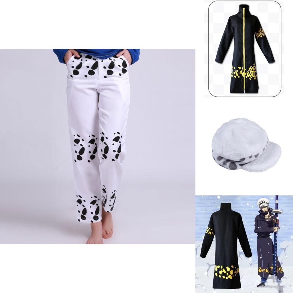 Exquisite One Piece Trafalgar Law Cosplay Costume Set With Cloak Pants And Hat