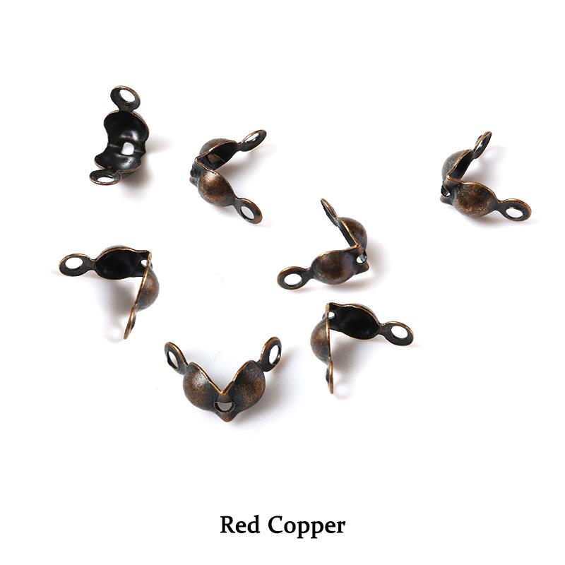 200pcs/lot Connector Clasps Fitting 4*8mm Ball Chain End Crimp Beads Caps Findings For Jewelry Making Accessories Supplies DIY