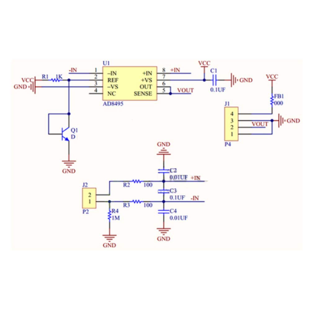 Thermocouple Amplifier AD8495 K-Type Thermocouple Analog Output Module for J or K Type Thermocouple for Temperature Measurement