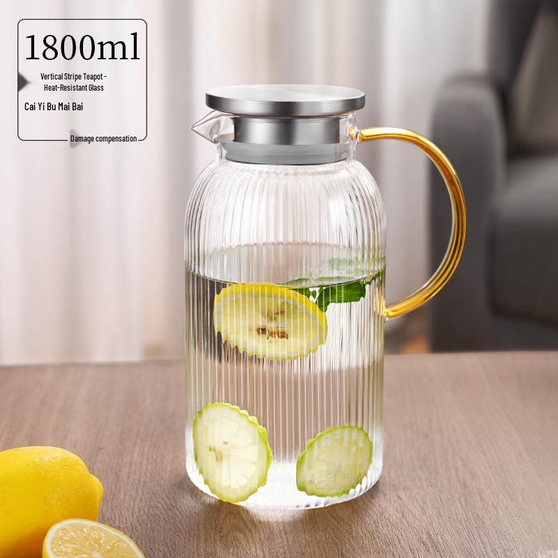 2025 Heat-Resistant Glass Kettle Set – Large Capacity Cold Water & Juice Jug