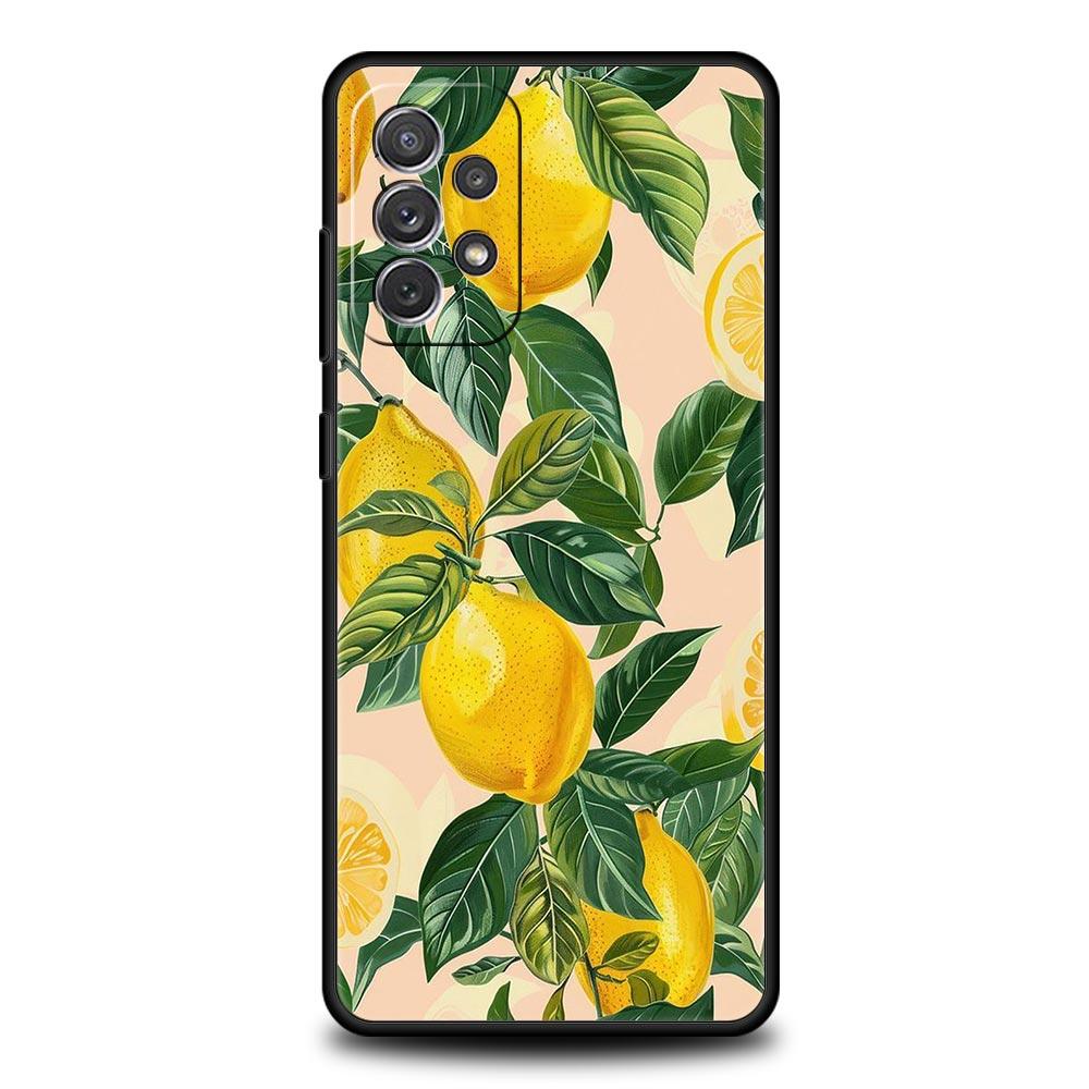 Summer Fresh Fruit Lemon Print Phone Case for Samsung Galaxy A55 A35 A15 A14 A13 A25 A54 A51 A71 A72 A73 A32 A52 A41 5G Soft TPU