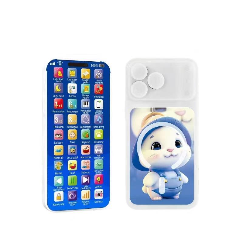 Kids Learning Phone Toy with Music Recording and Light Multilingual Educational Play for Toddlers